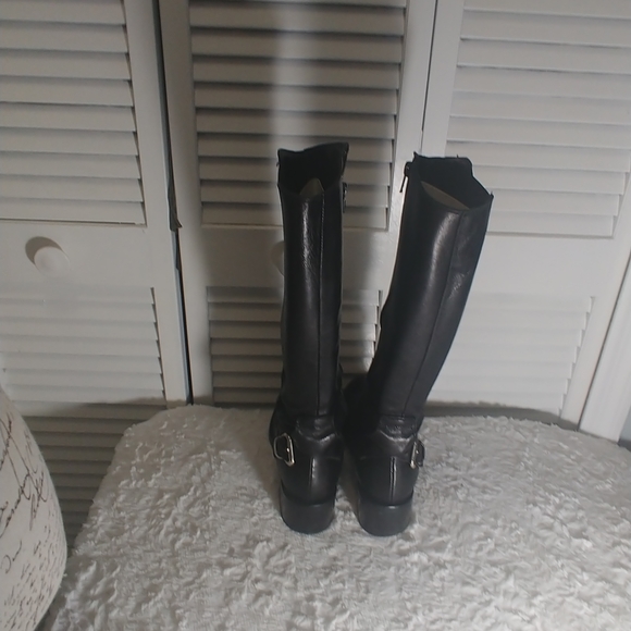 Italian black leather boots SZ 7 - Picture 9 of 10